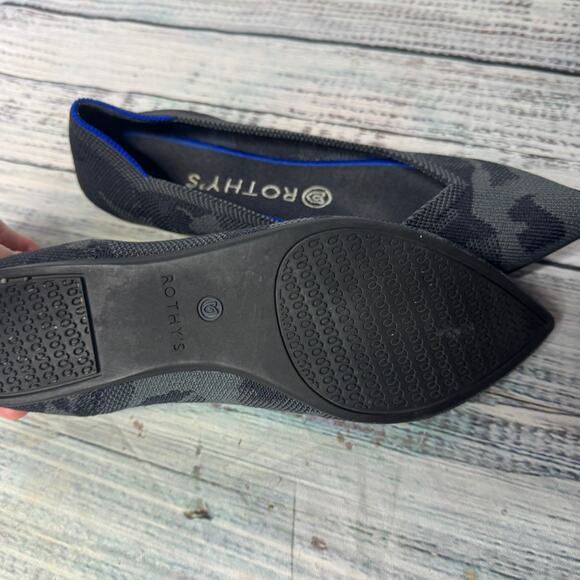 Rothy’s The Point Flats Size 8 Black Gray Camo Knit Washable Shoes - Picture 4 of 5
